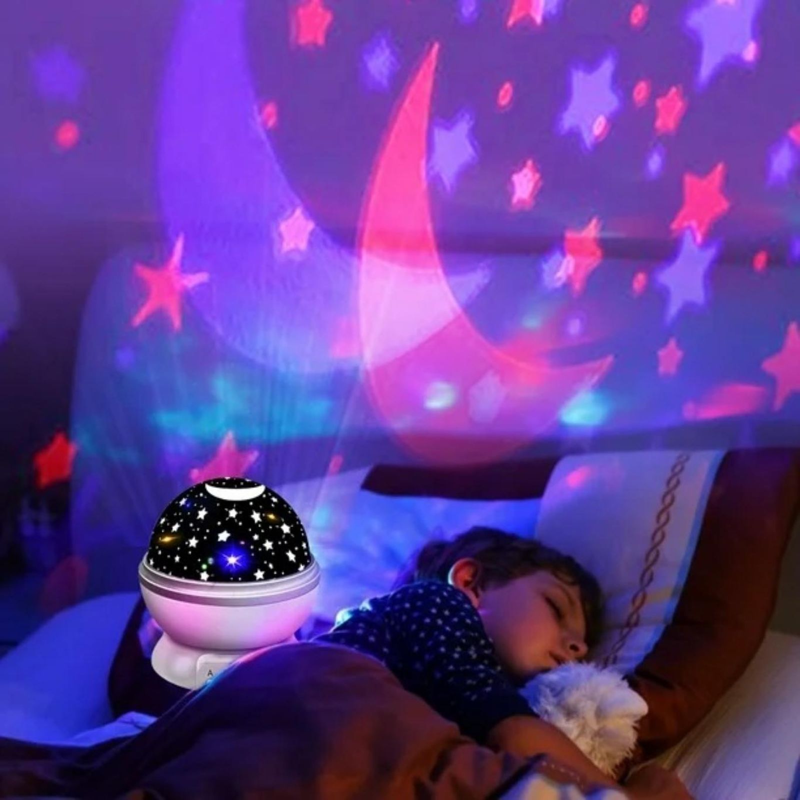 Lámpara proyector de lunas y estrellas. Lámpara proyector de lunas y estrellas.