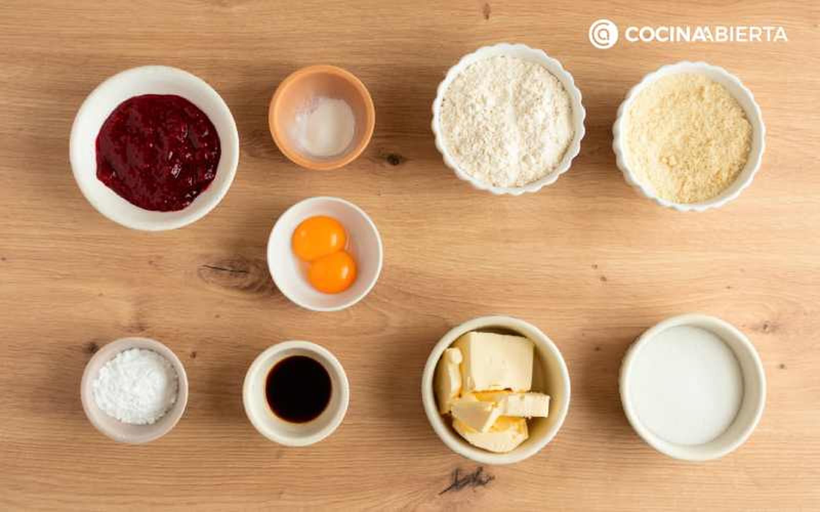 Ingredientes para galletas de San Valentín Ingredientes para galletas de San Valentín