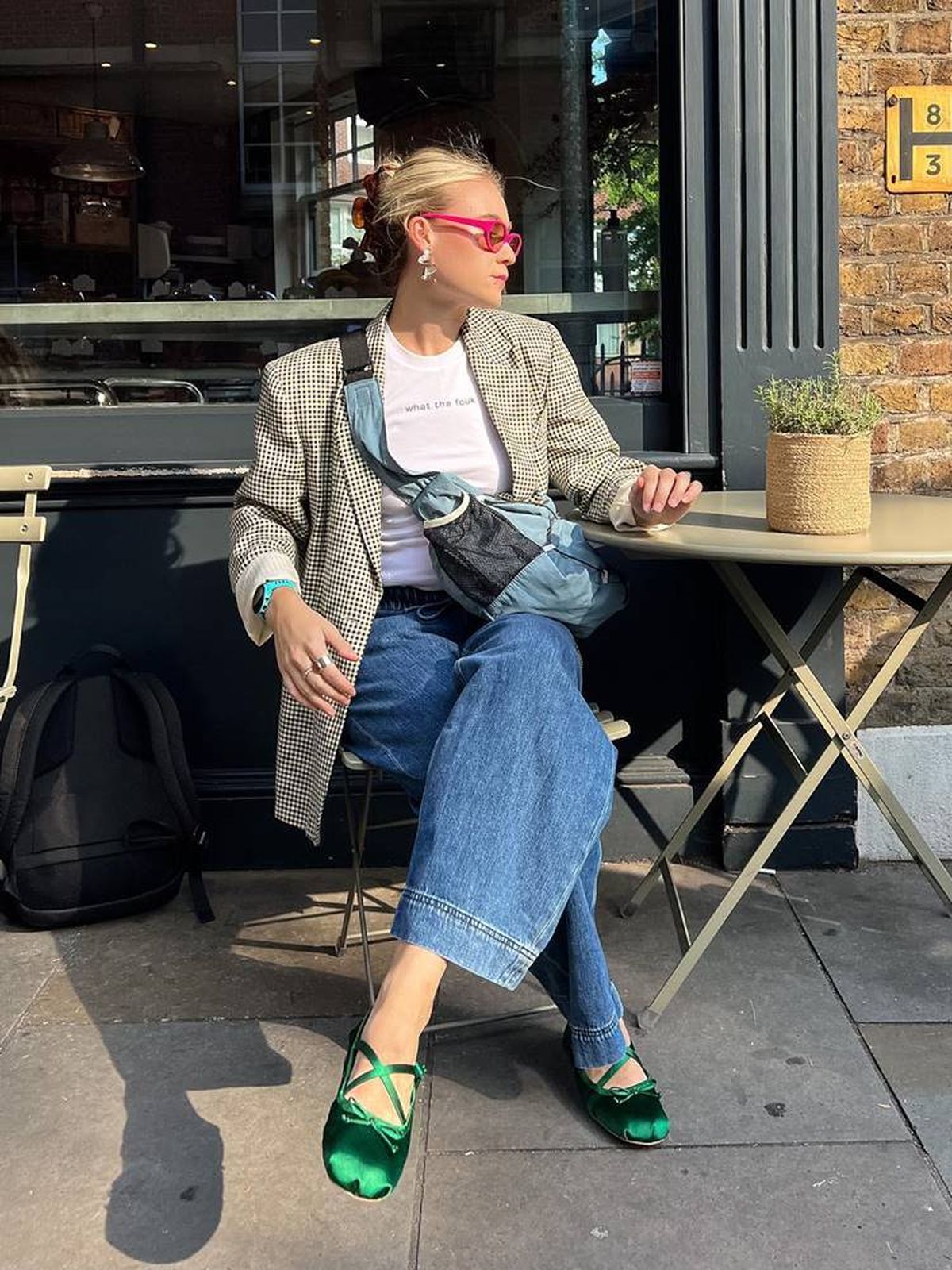 Bailarinas verdes de raso