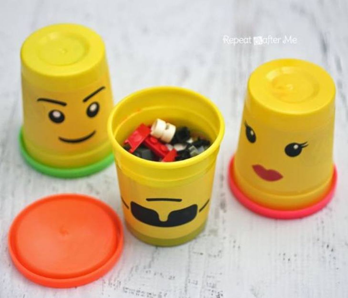 guardar piezas de lego botes play doh pinterest