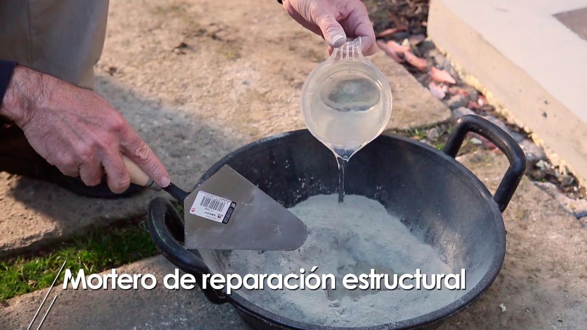 Mortero de reparación estructural paso 1