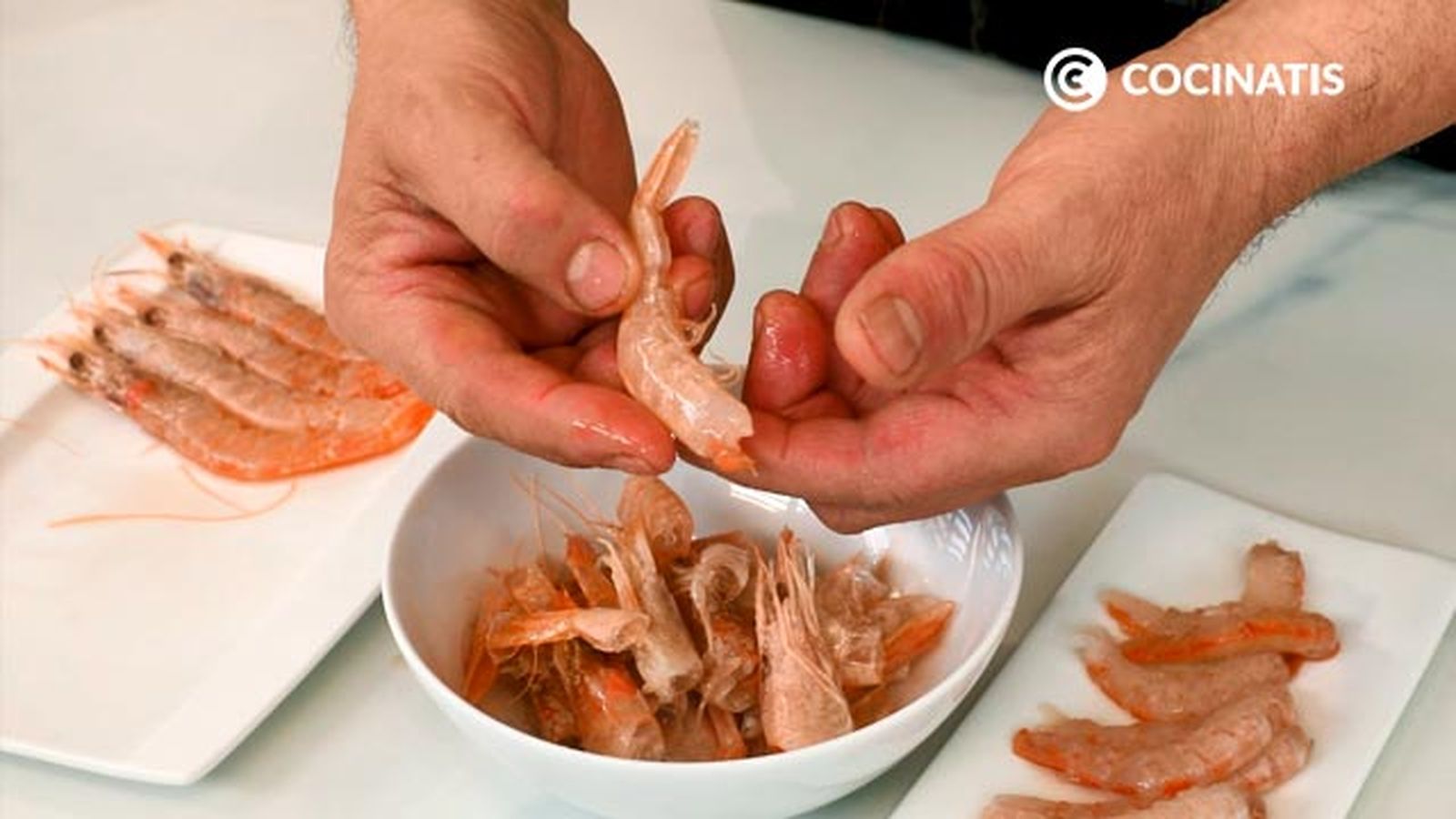 Receta de espaguetis con gambas al ajillo  paso 1