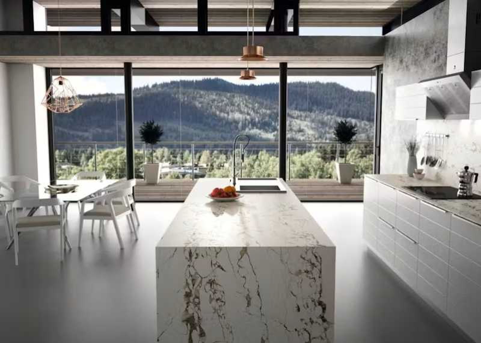 Cocina con suelo ultra-compacto.