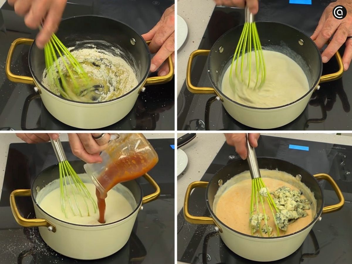 Paso a paso para hacer bechamel de queso azul