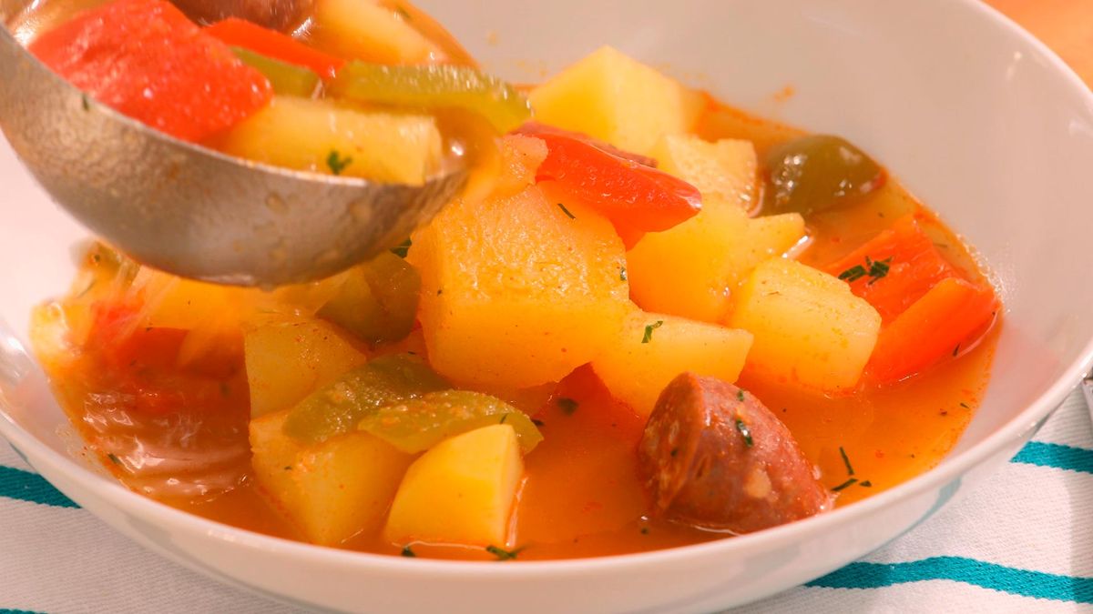 Guiso de patatas con verduras paso 5