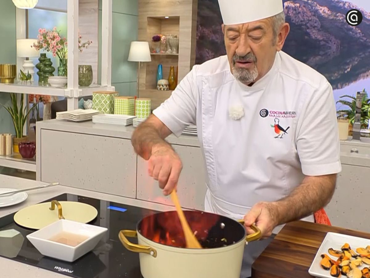 Flambeamos para evaporar el alchol del brandy.