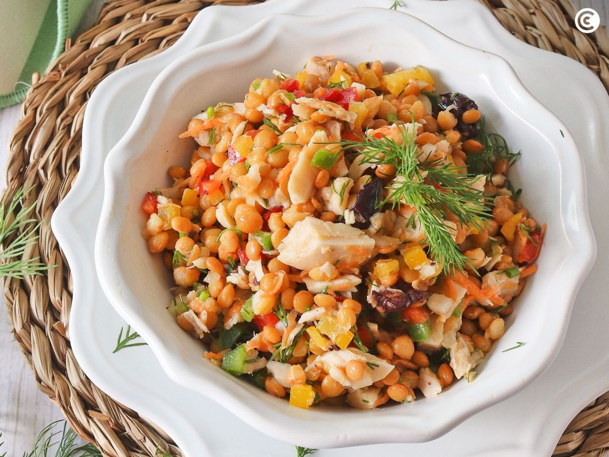 Ensalada de lenteja y atún