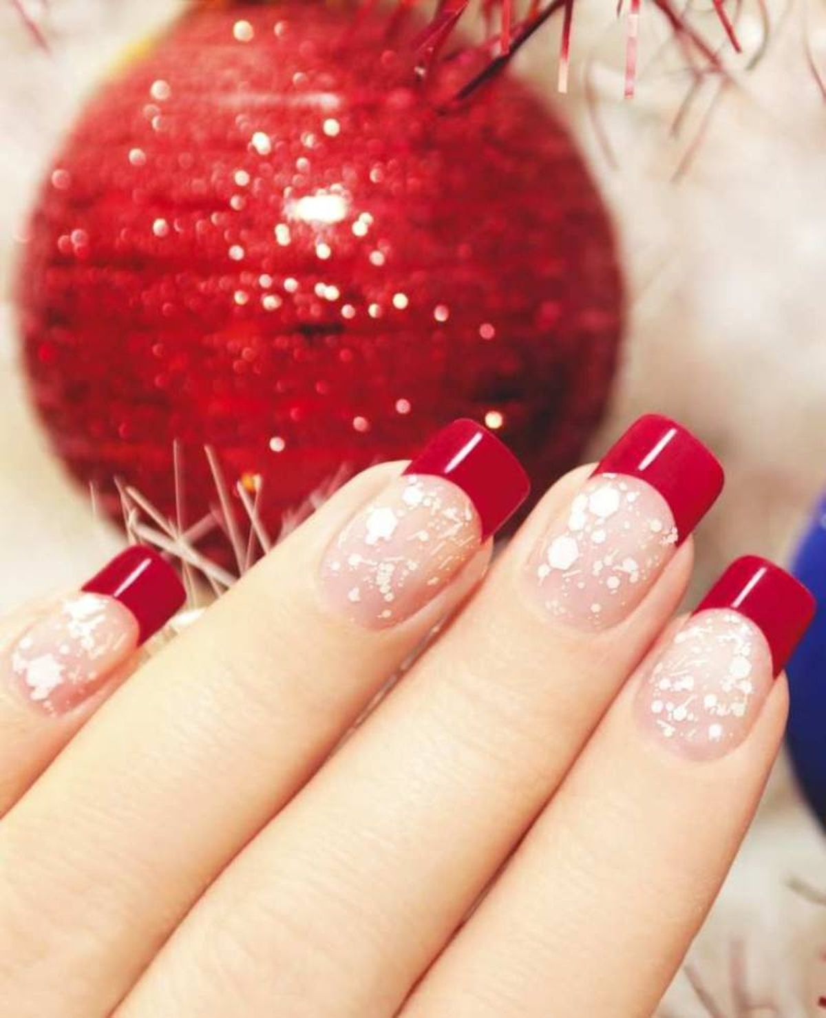 Manicura francesa en rojo