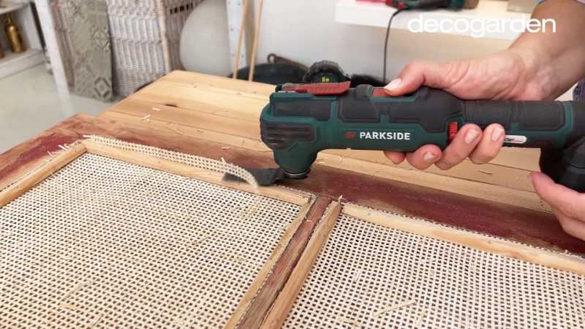 Recortar el sobrante de ratán.