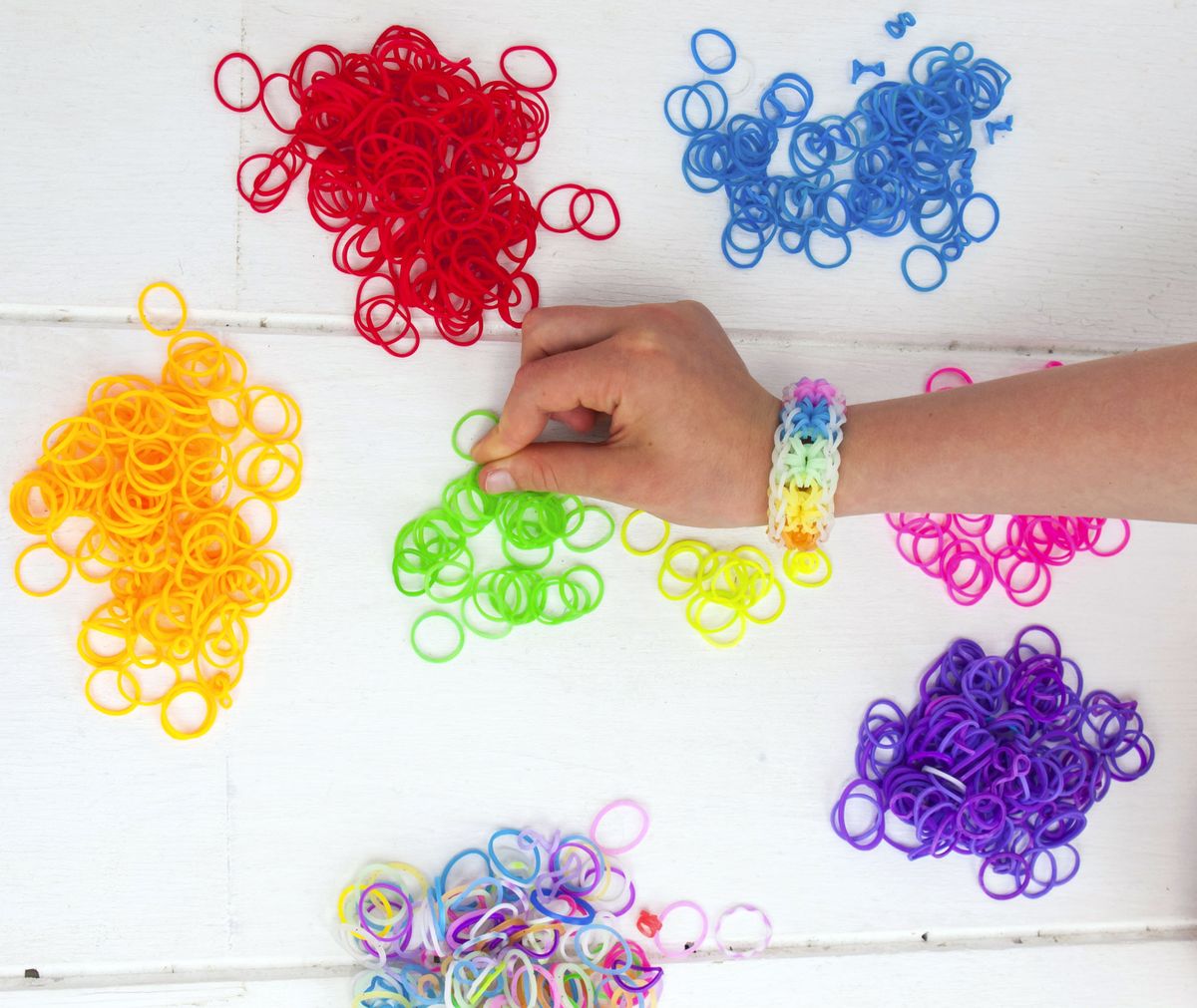 pulseras gomas colores