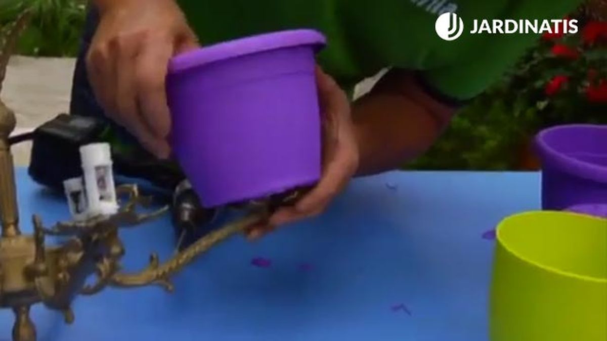 tiestos en las lamparas brico jardin