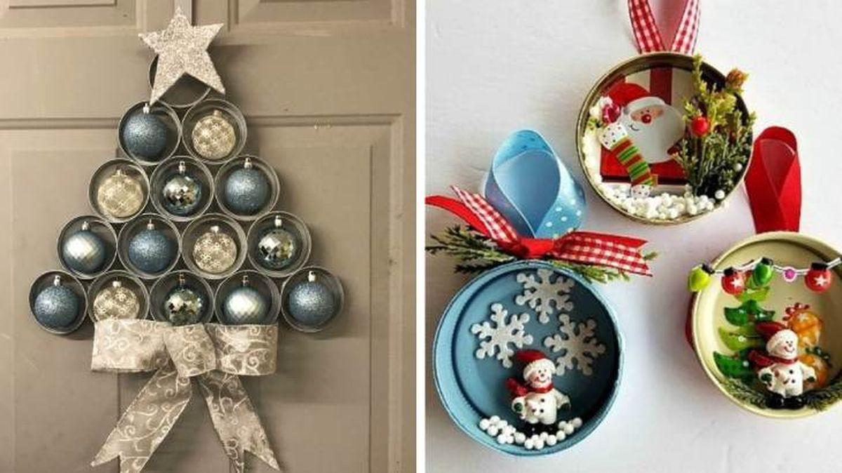 decoracion navidad con latas de atun