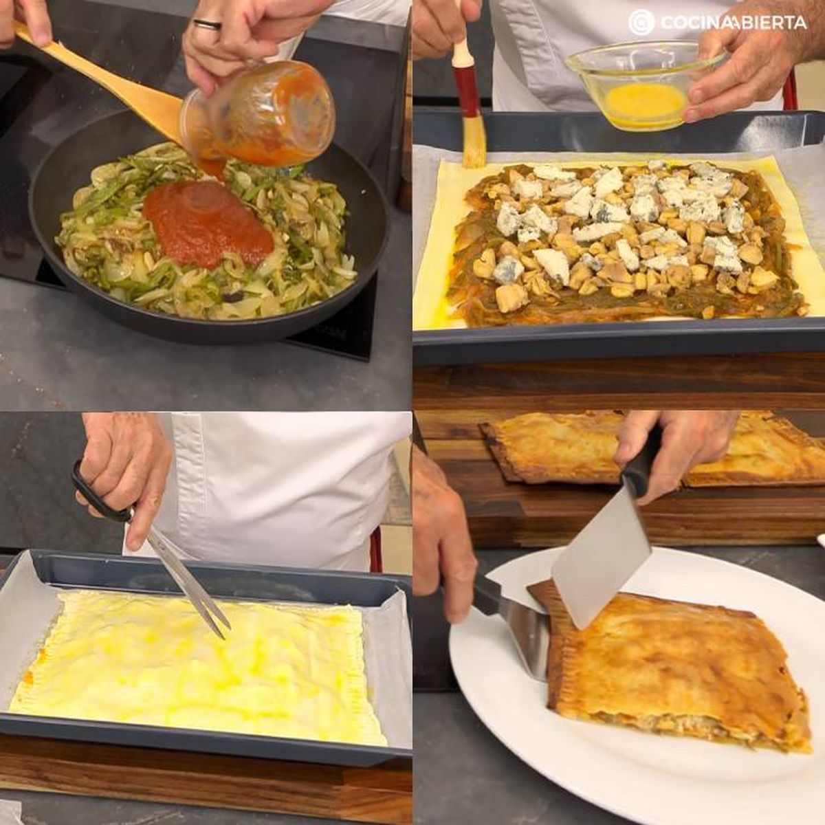 Paso a paso para hacer empanada de pollo y queso azul