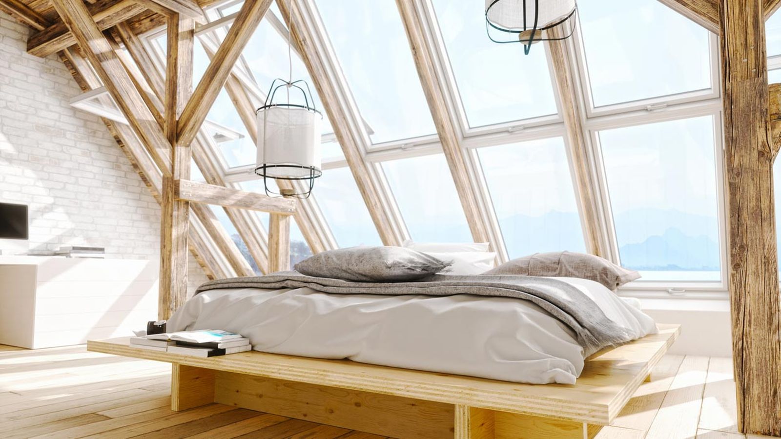 cama al lado ventana dormitorios bohemios