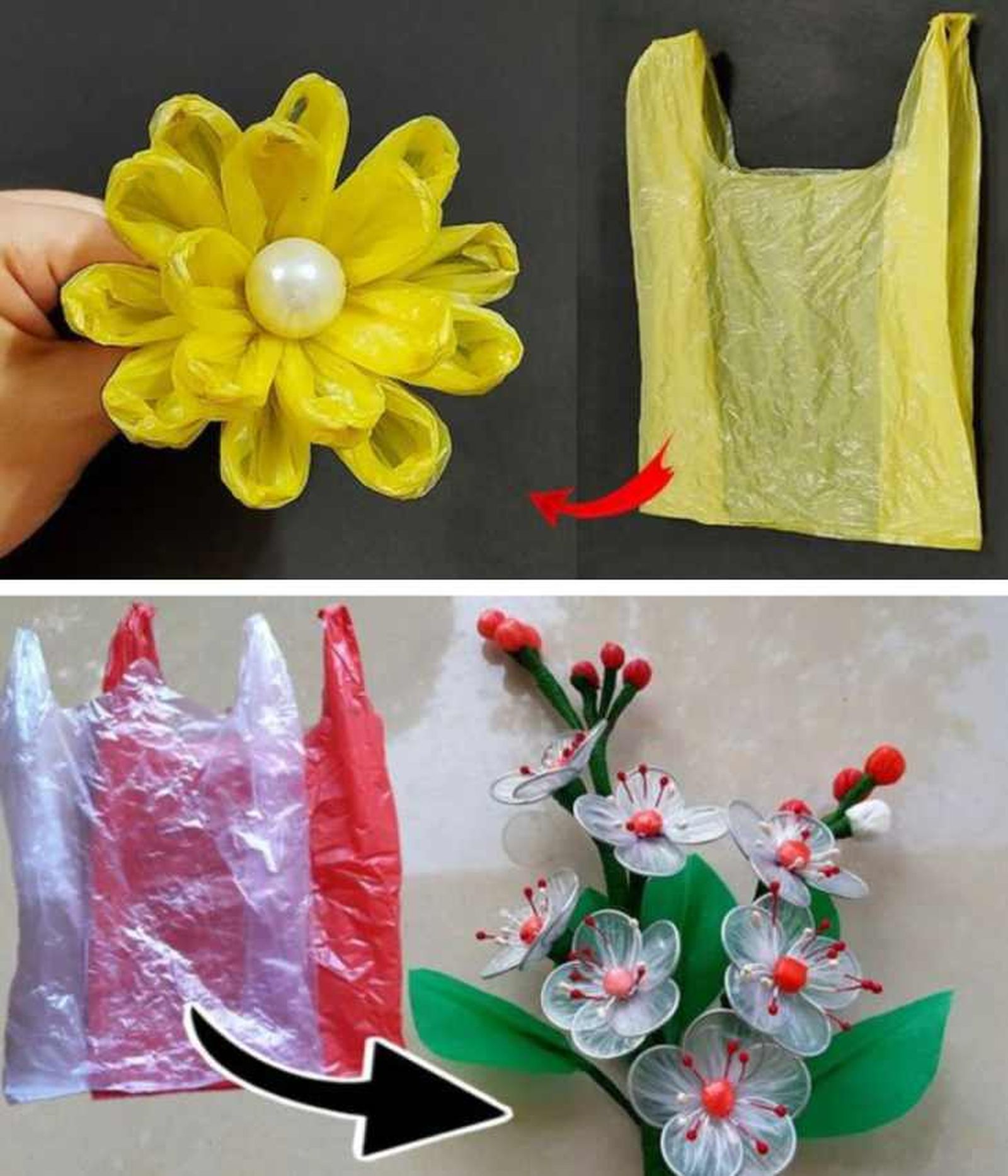 reutilizar bolsas plastico manualidades flores reutilizar bolsas plastico manualidades flores