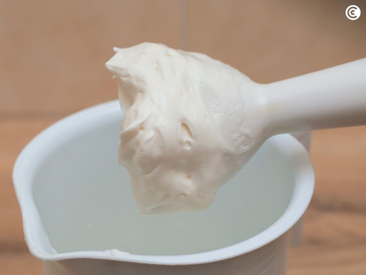 Textura de la mayonesa vegana