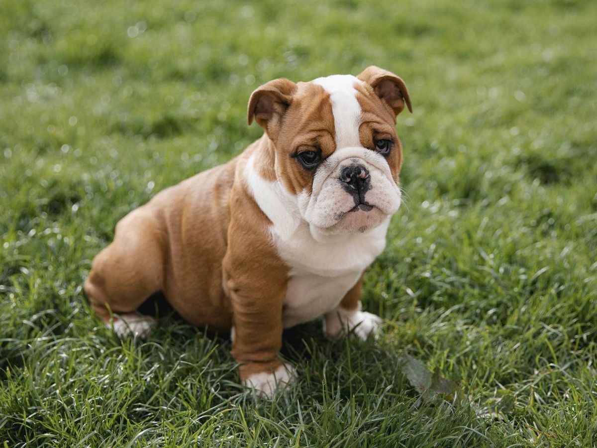 Un cachorro de bulldog