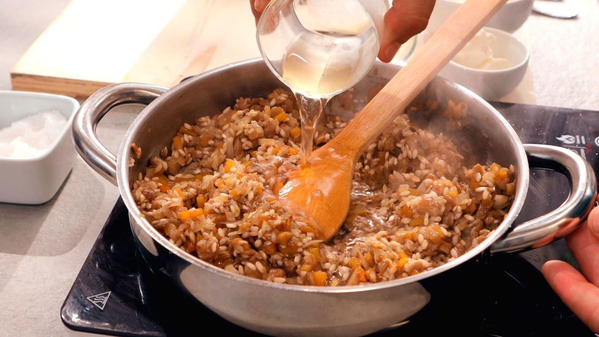 Risotto con calabaza y boletus   Paso 3