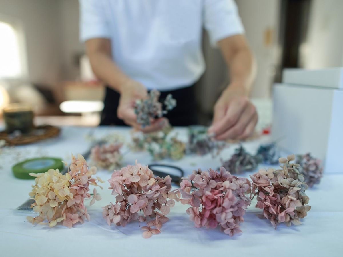 Hortensias secas para decorar.