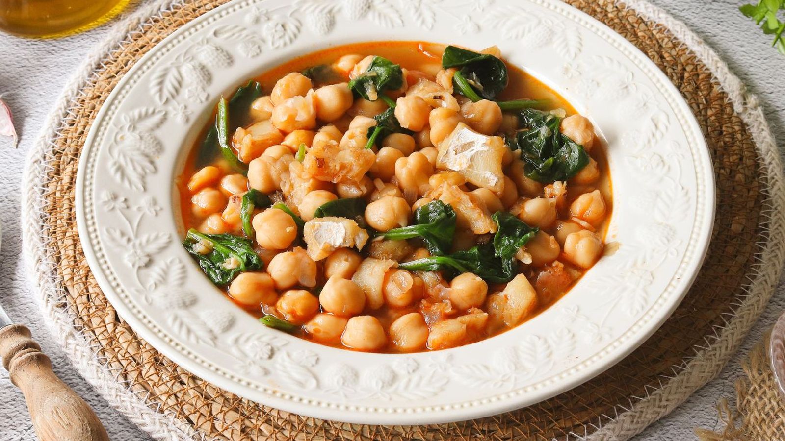 Garbanzos con bacalao