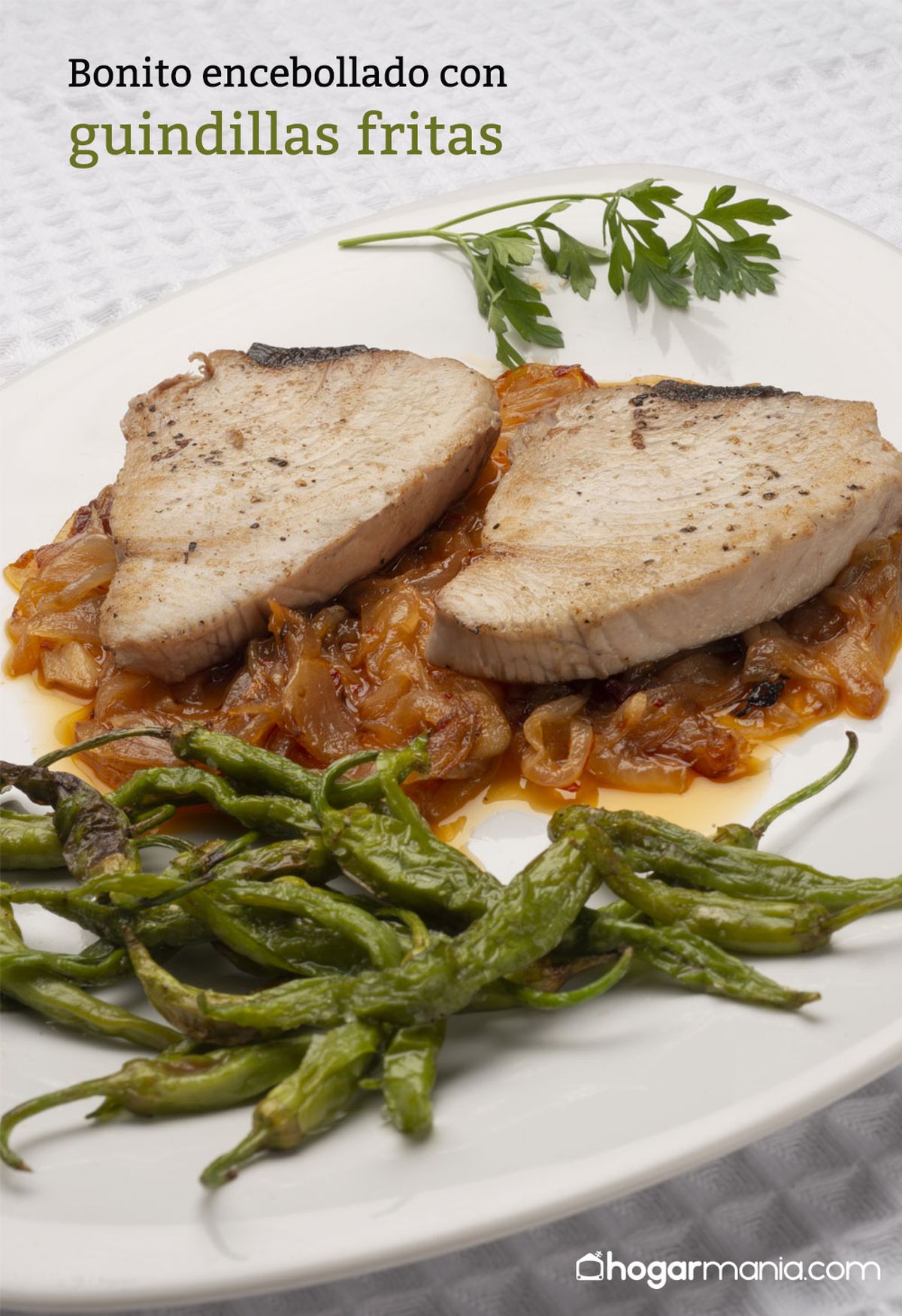 KARL6218 bonito encebollado con guindillas fritas v