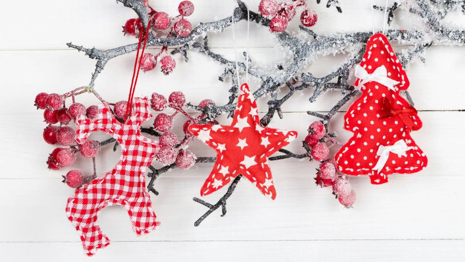 Adornos de tela navideños 12 Adornos de tela navideños 12