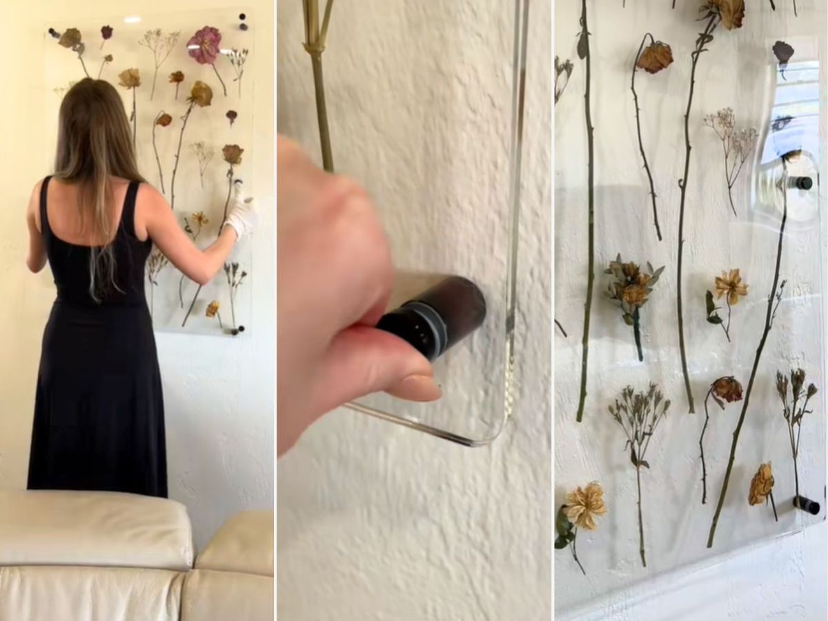 Enmarca y encuentra su sitio en casa. / Fotos: Frames del vídeo de TikTok de @chelseadpalmer_