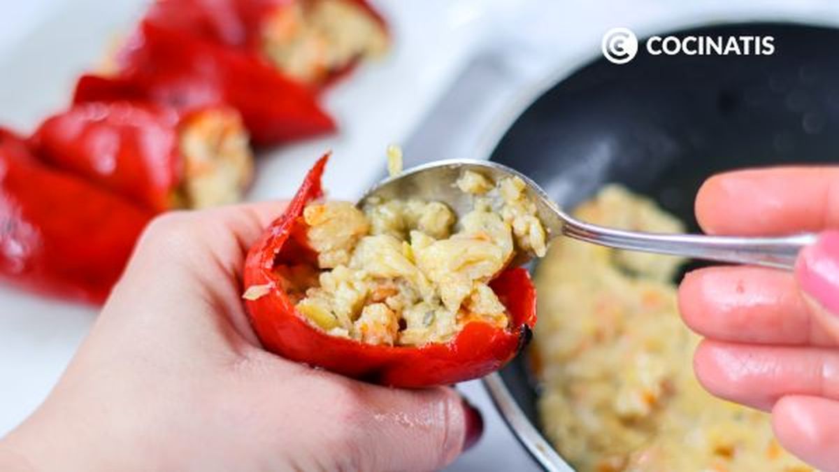 receta pimientos rellenos veganos paso 5