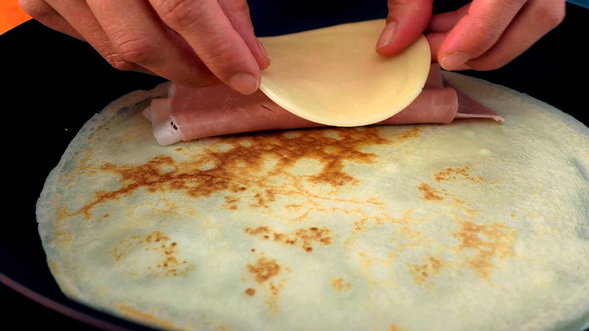 Receta de crepes de jamón y queso   paso 5