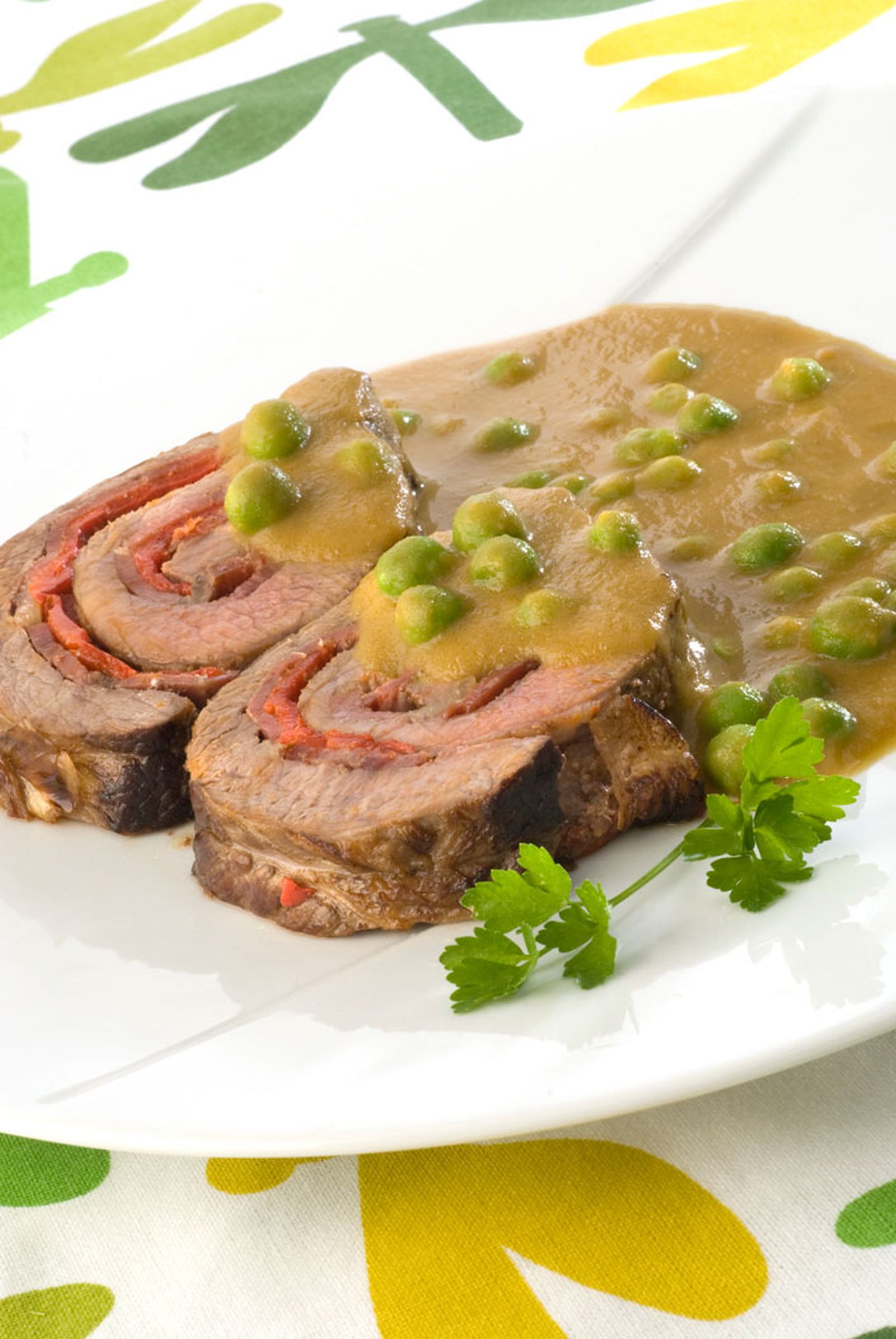 Aleta rellena con jamón y pimiento