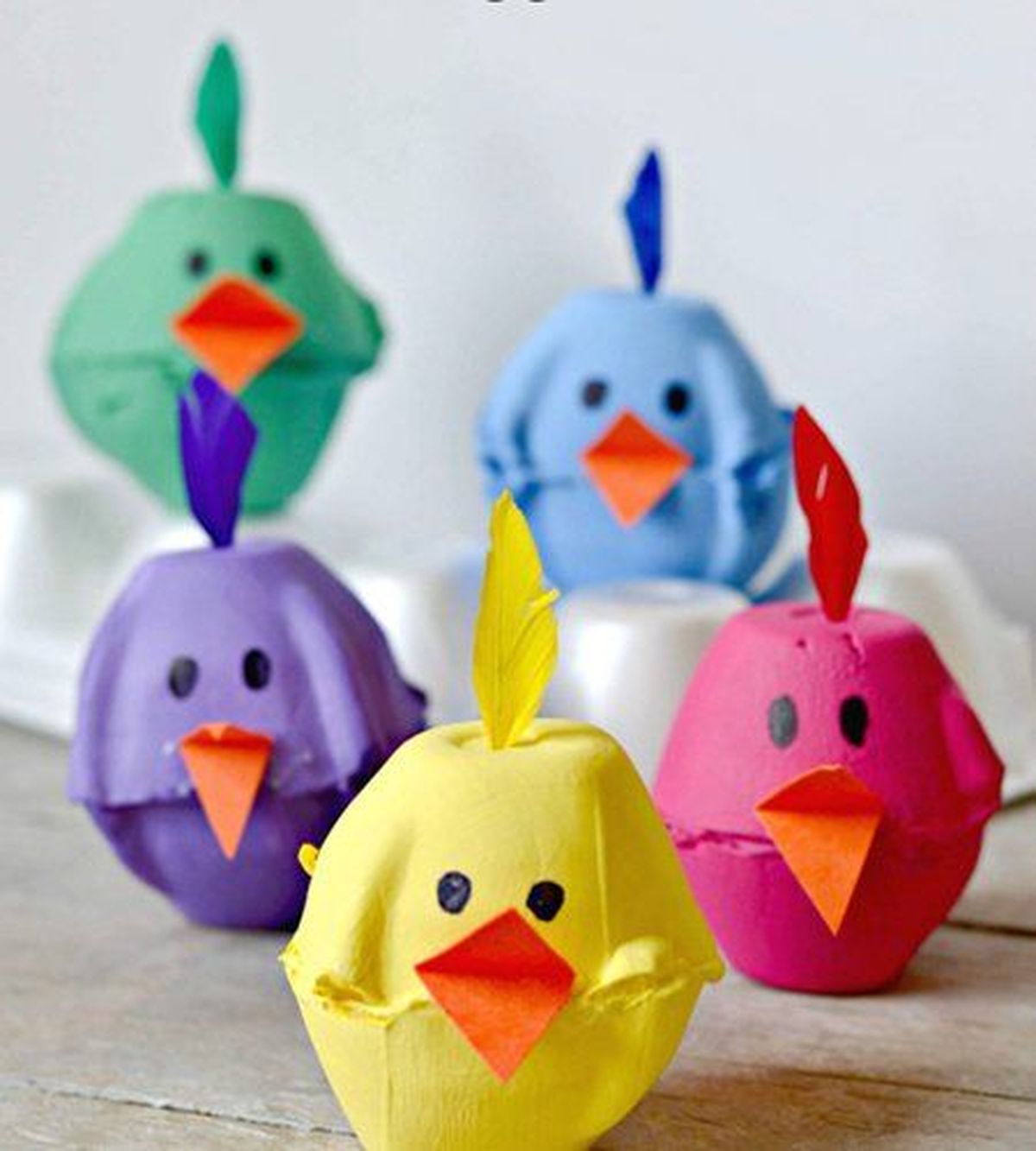 2 pollitos con hueveras