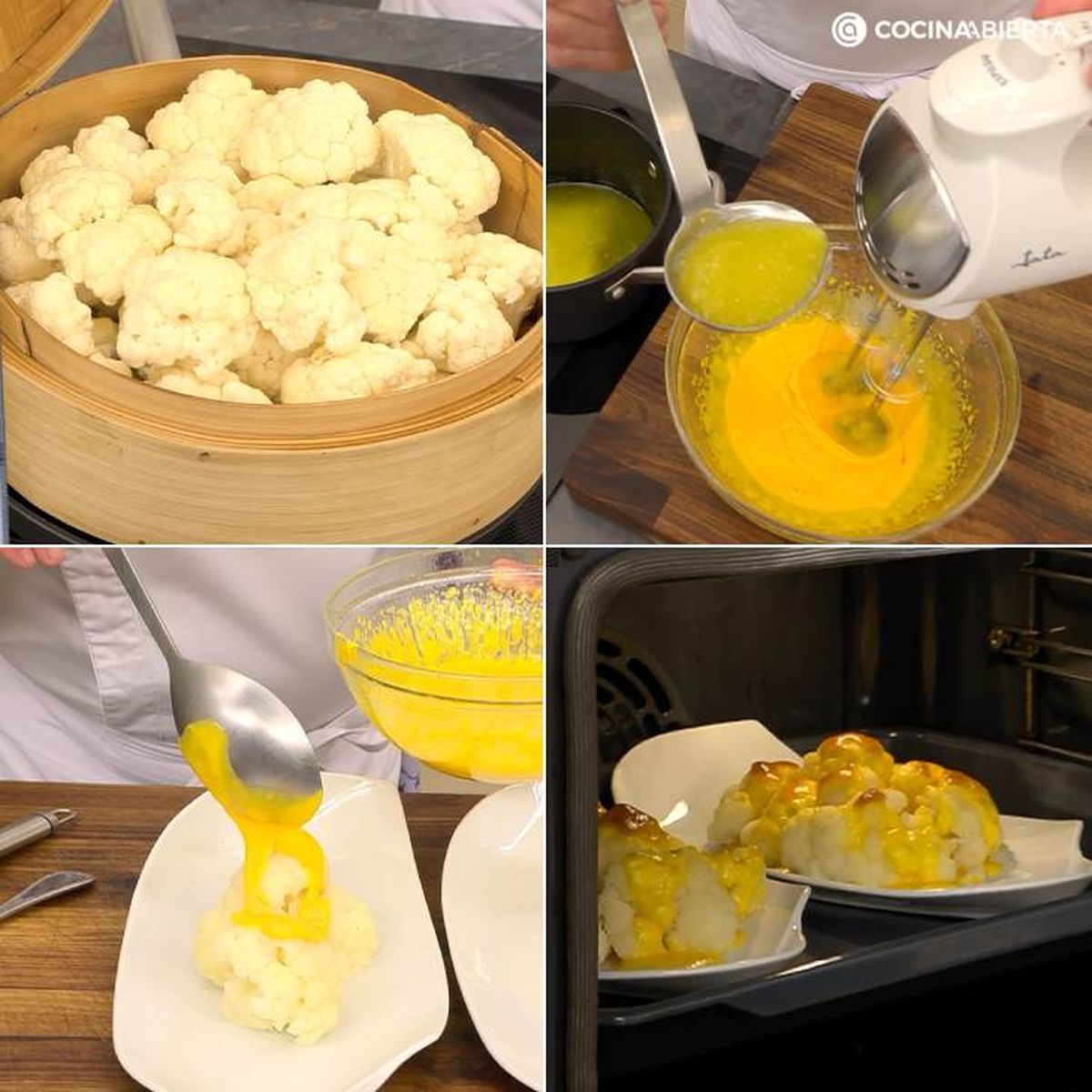 Cómo hacer coliflor gratinada con salsa holandesa paso a paso
