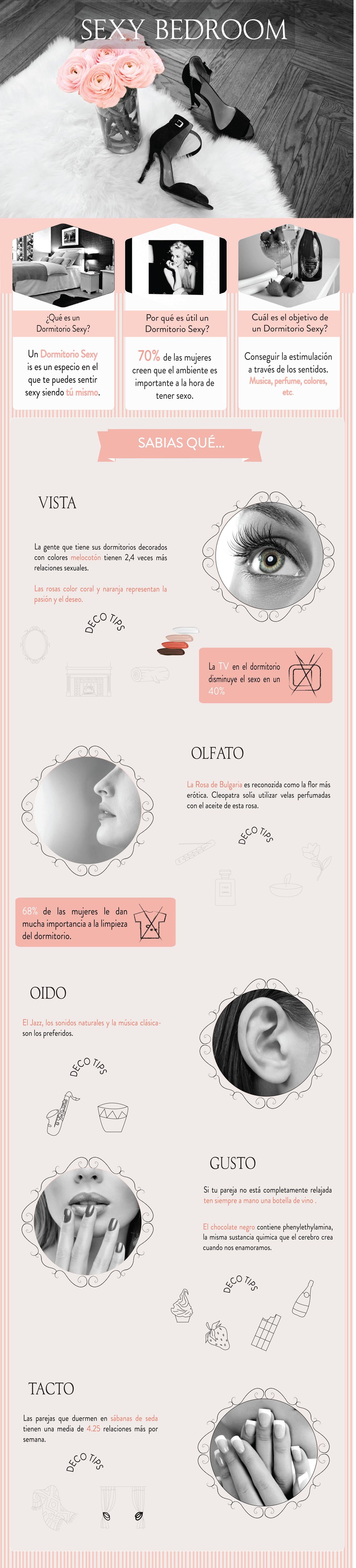 Infografía de dormitorio sexy