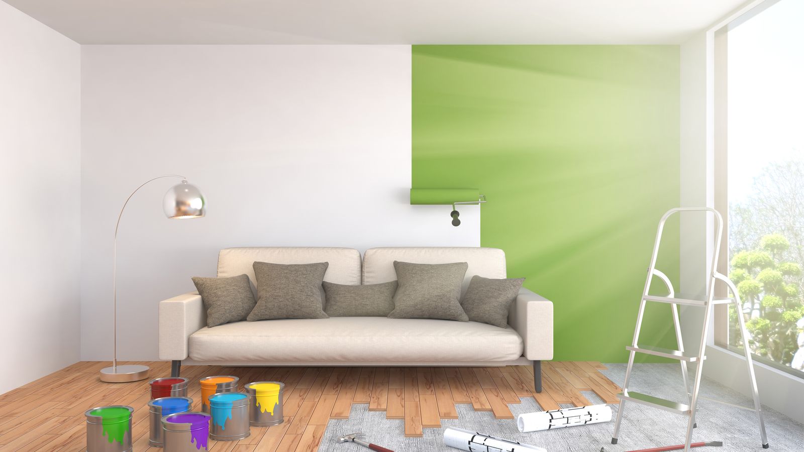 Cambiar el color del salón supone poco gasto