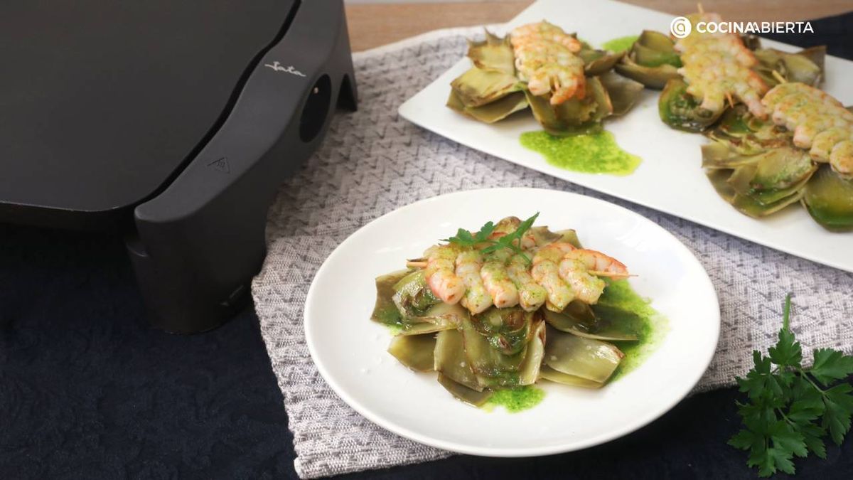 alcachofas plancha paso final