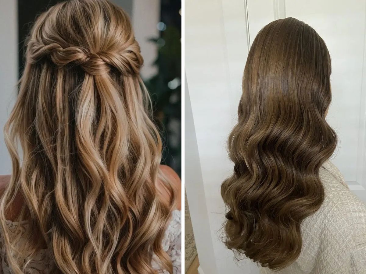 Peinado semirecogido con trenzas y ondas sueltas naturales / Fotos: Pinterest