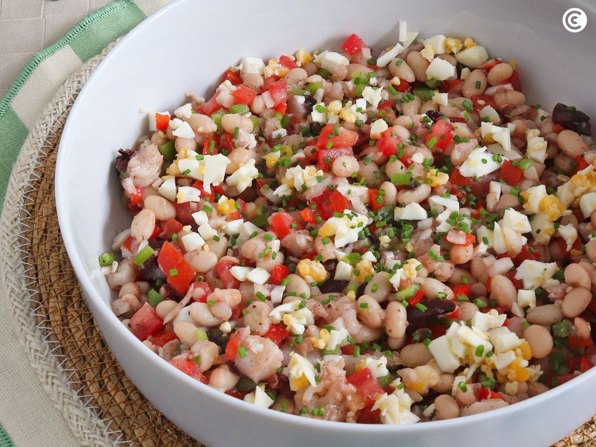 Empedrat, ensalada de judias blancas y bacalao