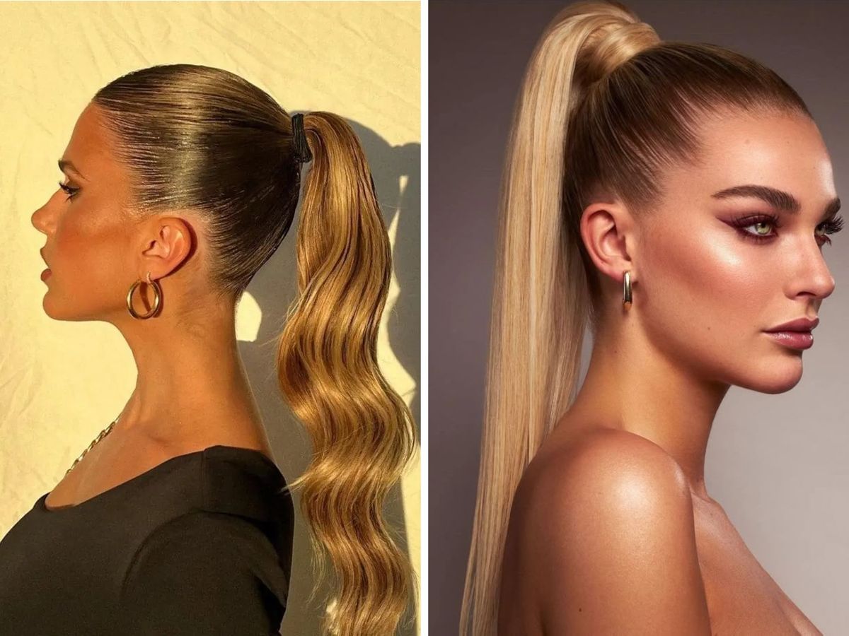 Coleta alta con ondas y coleta alta lisa / Fotos: Pinterest