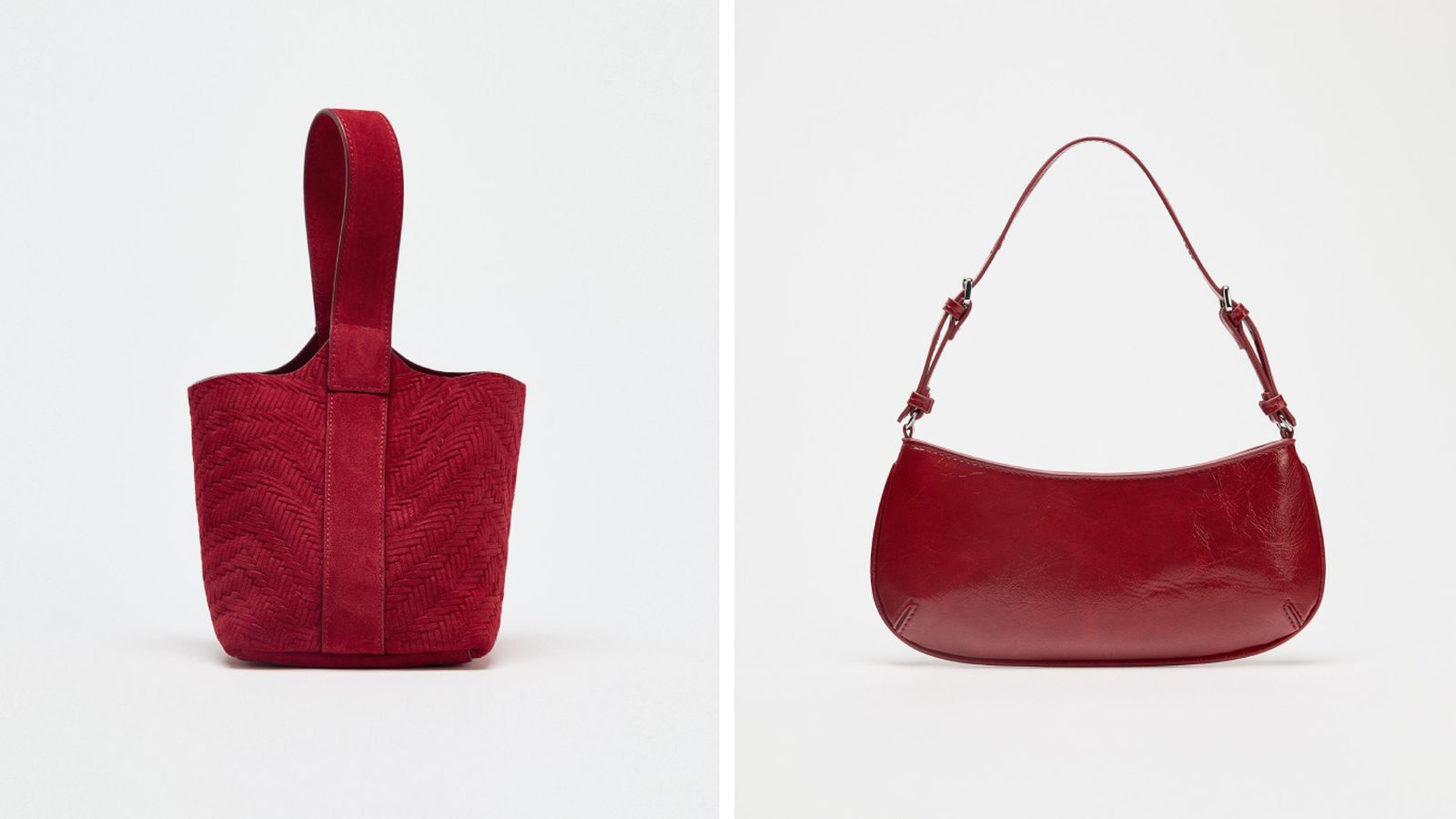 Bolso de mano trenzado y de hombro en color rojo Bolso de mano trenzado y de hombro en color rojo