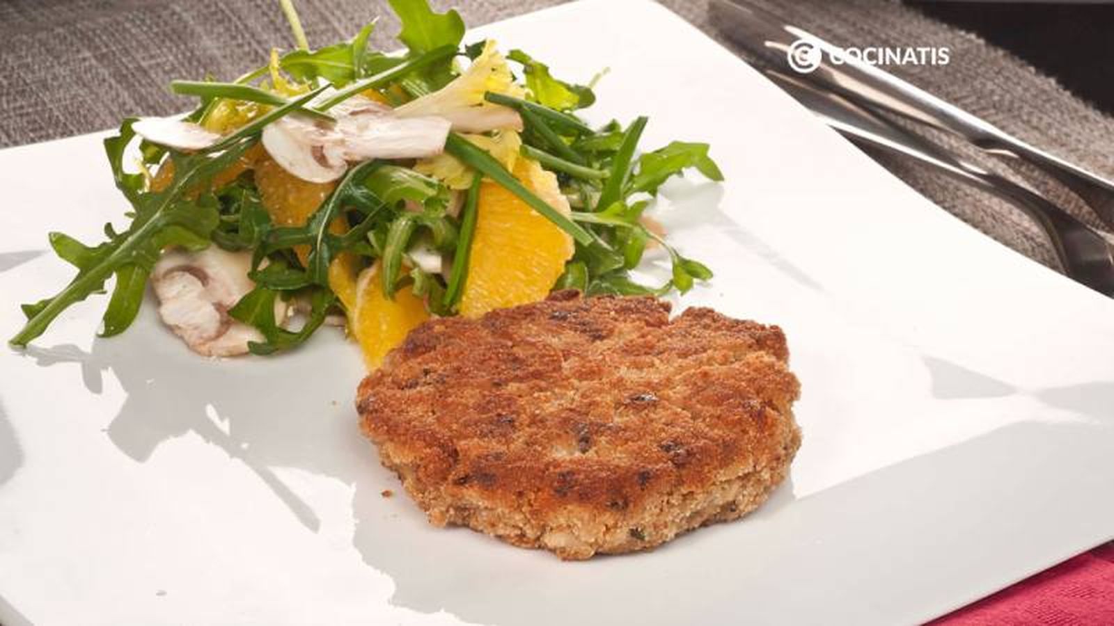 Hamburguesa de avena con champiñones Hamburguesa de avena con champiñones