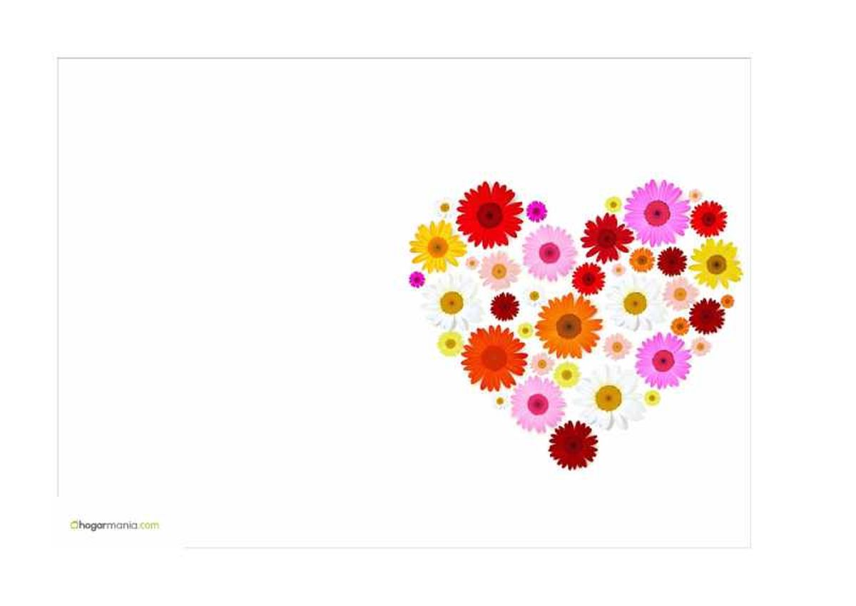 Tarjeta de San Valentín con corazón floral.