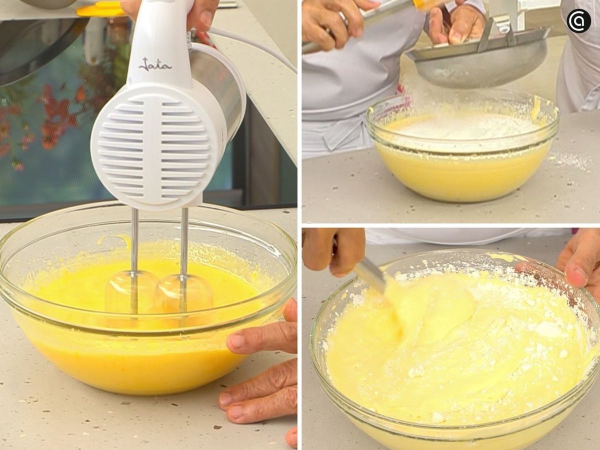 Mezcla los ingredientes para preparar la masa del bizcocho