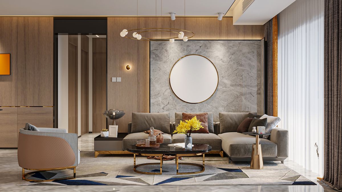 Las curvas se realzan cuando se combinan con superficies lisas o texturas naturales