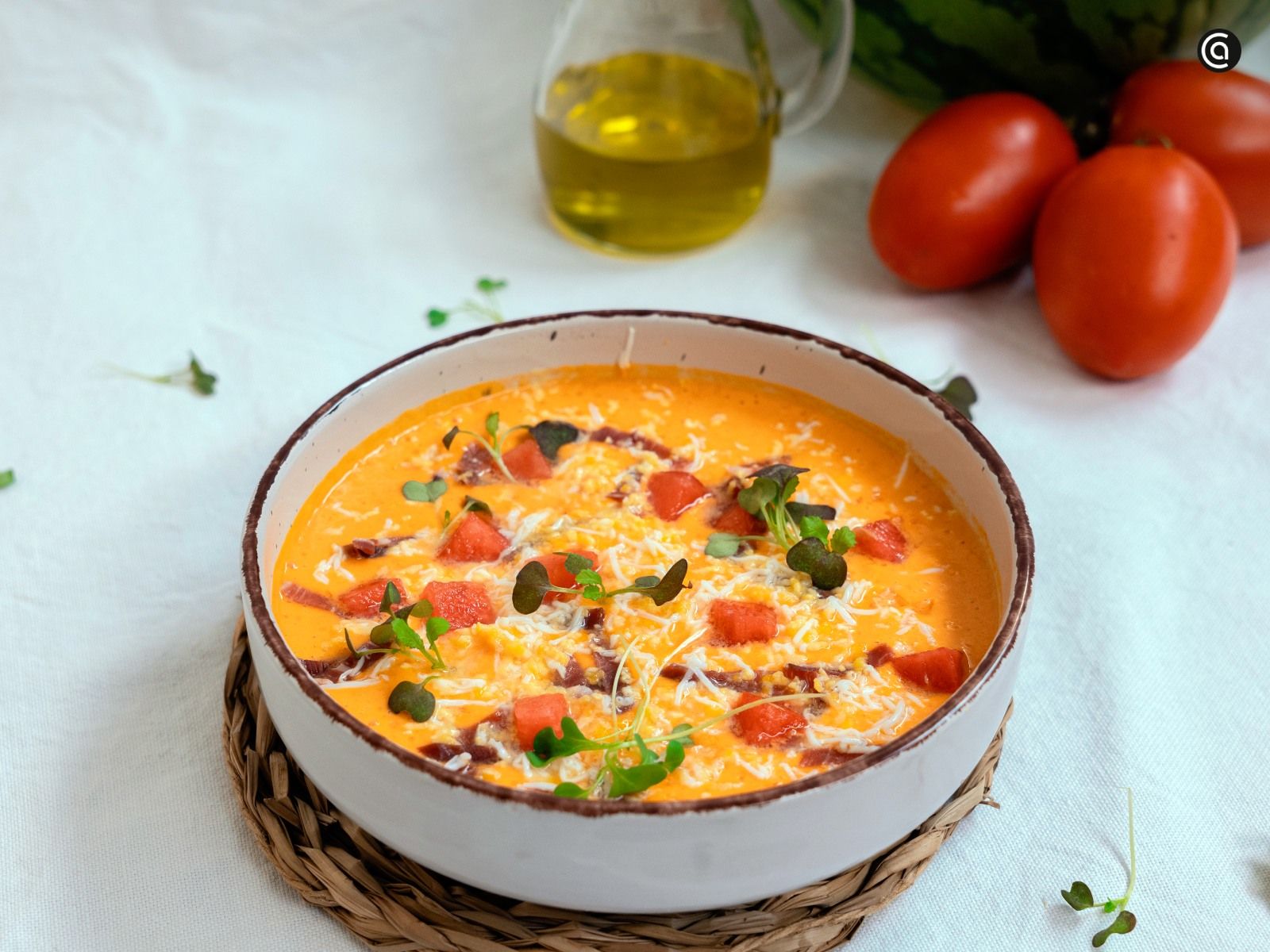 Receta de salmorejo de sandía Receta de salmorejo de sandía