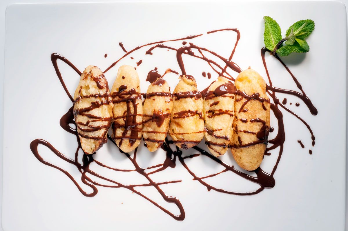 SENT14 B Rebozaditos de plátano con salsa de chocolate xl