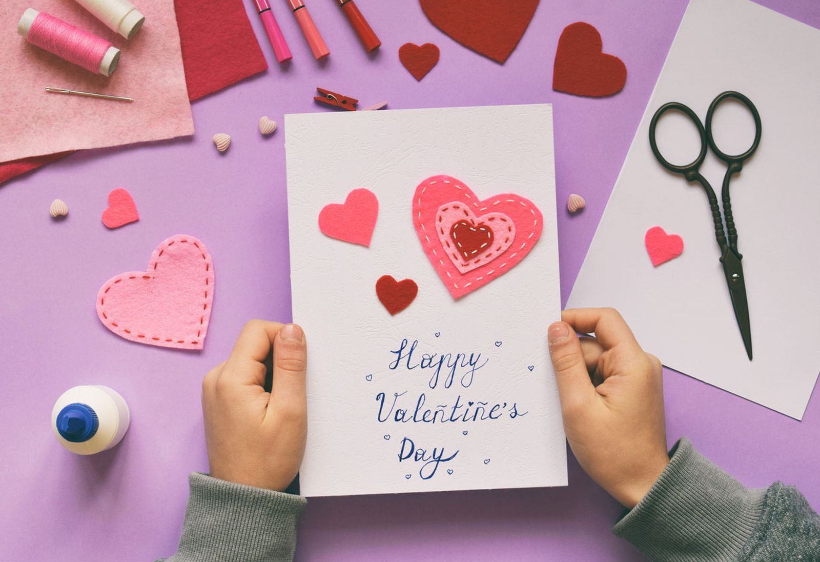 tarjeta san valentin niños tarjeta corazones de fieltro paso 2 tarjeta san valentin niños tarjeta corazones de fieltro paso 2