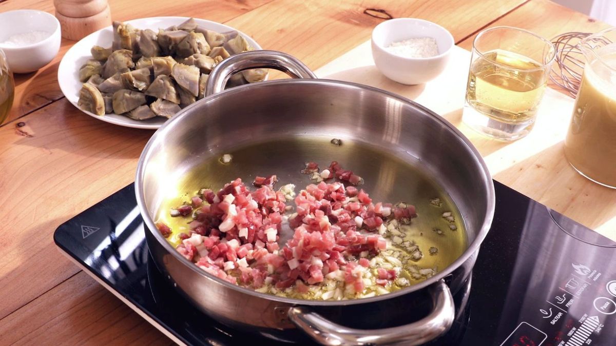 Alcachofas con jamón   Paso 3