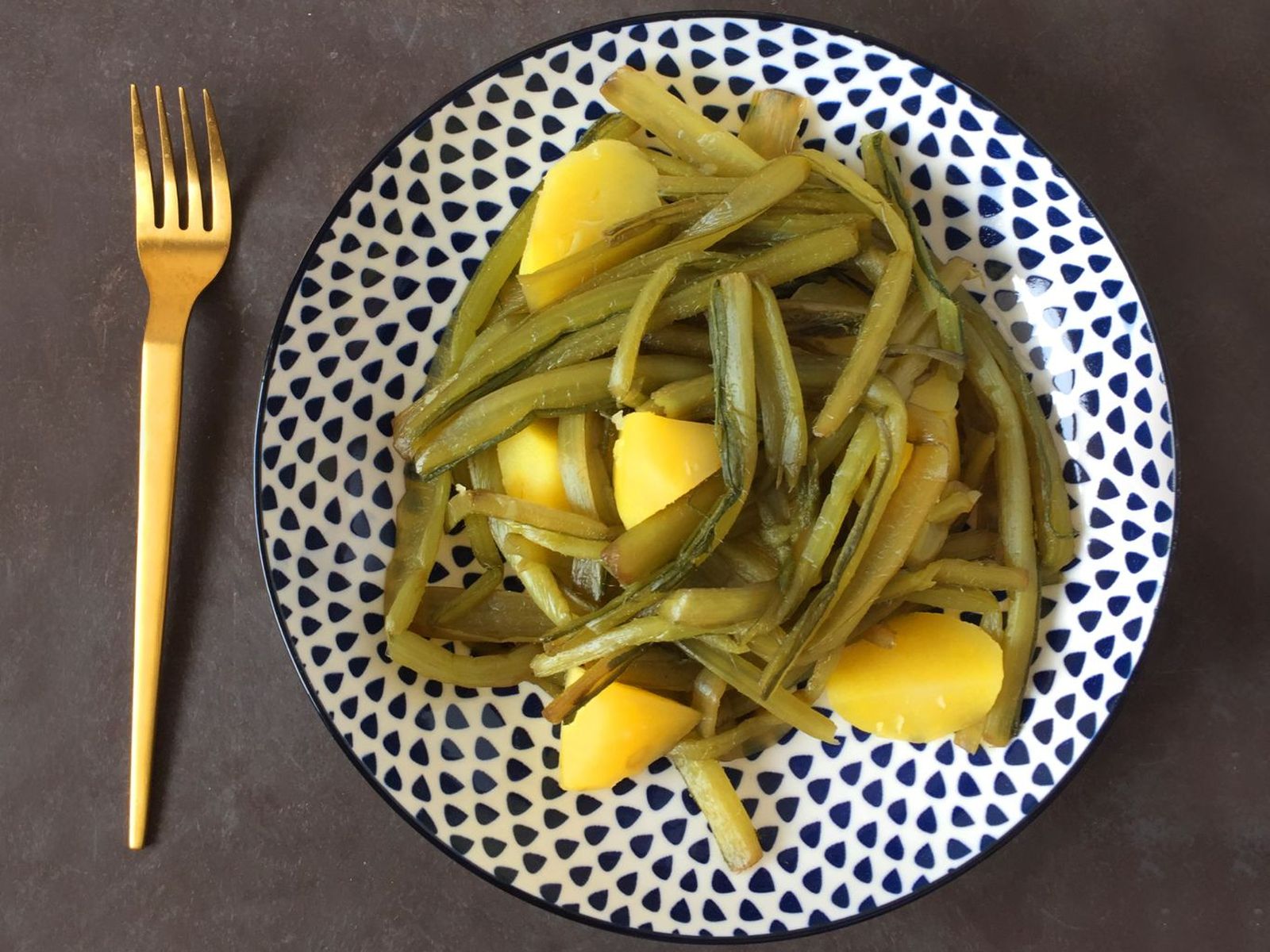 Receta de borraja con patatas