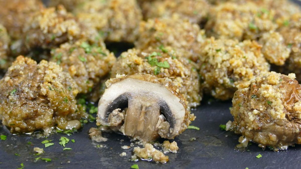 Champiñones crujientes al horno