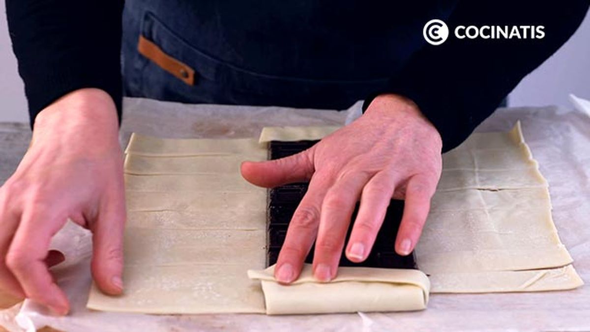 Receta de trenza de hojaldre y chocolate   paso 5